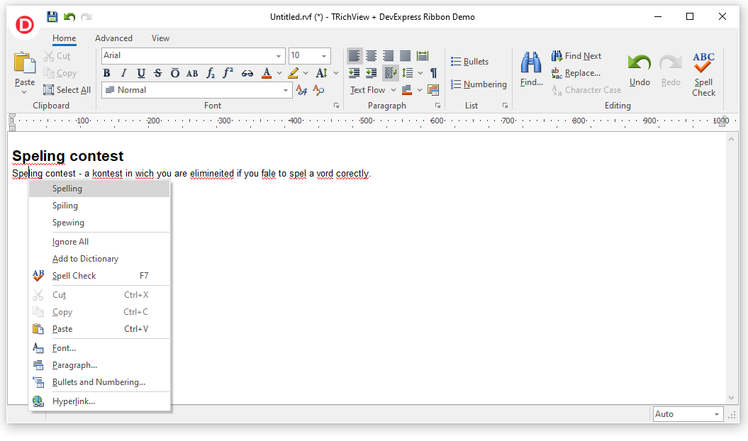 TRichViewEdit и Developer Express Ribbon TRichViewEdit и Developer Express Ribbon